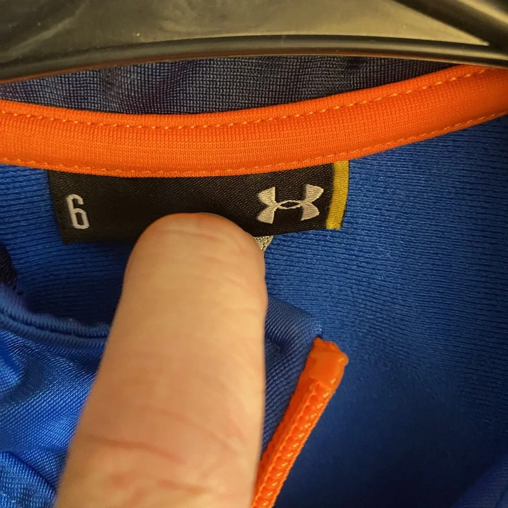 Under Armour Kids Size 6 Blue Orange Zip Jacket